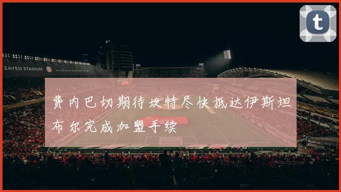 费内巴切期待坎特尽快抵达伊斯坦布尔完成加盟手续